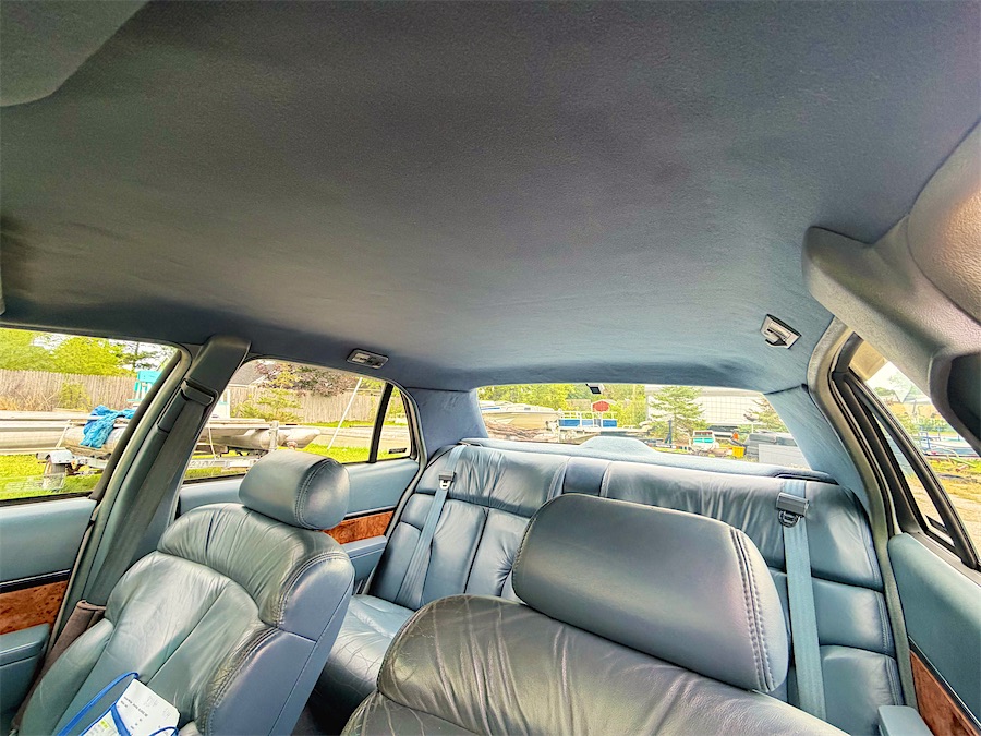 New headliner installed in a car